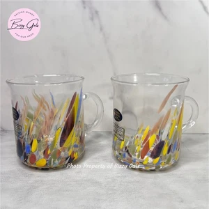 Murano Vetro Eseguito Konfetti Glas Tassen 2er Set mundgeblasen Italien - Neu - Bild 1 von 6