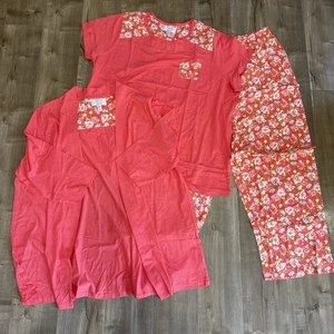 Carole Hochman himmlisch weiches 3-teiliges Nachtwäsche-Set Damen 2XL rosa Blumen hell - Bild 1 von 12
