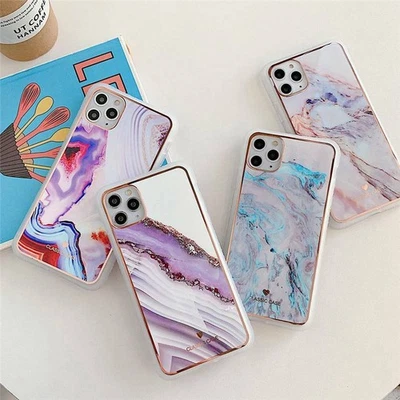 Nice Marble Silicon ShockProof Case for iPhone 11 12 Pro Max XR Back Cover Hard - Image 1 of 4