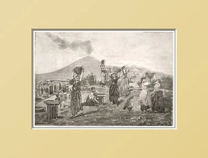 POMPEJI. Ausgrabungen Pompeji - KAMPANIEN. In Passepartout 1890 - Bild 1 von 1