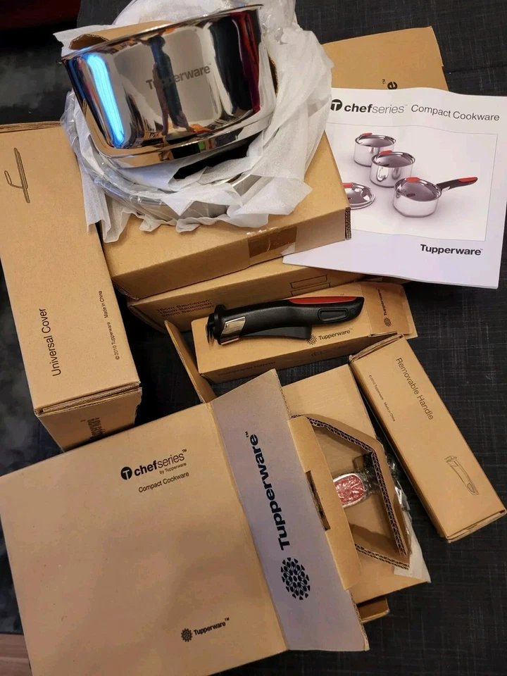 Tupperware-Chef-Serie / Compact Cookware 3er Topf-Set mit Deckel+Griffen  *NEU* - Bild 1 von 4