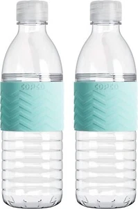 Copco Hydra Reusable Water Bottles | Set of 2 | Non-Slip Sleeve, 16 Oz - Blue - Picture 1 of 7