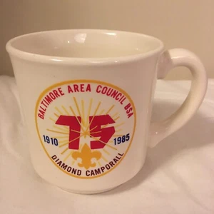 Vtg BSA Boy Scouts Baltimore Area Council Diamond Camporall 1985 Mug Cup USA FS! - Imagen 1 de 7