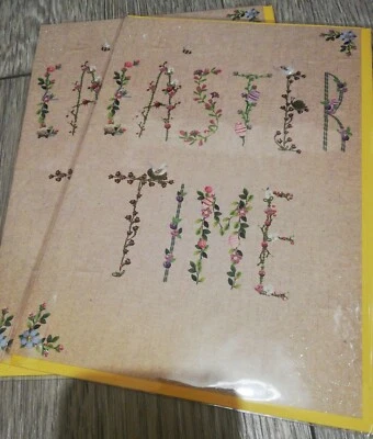 Pack of 2 Easter Cards BNIP Spring Flowers Eggs Animals  - Image 1 of 4