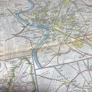 Plano histórico de la antigua Roma y Atenas años 20 mapa vintage arte de pared plegado - Imagen 1 de 18