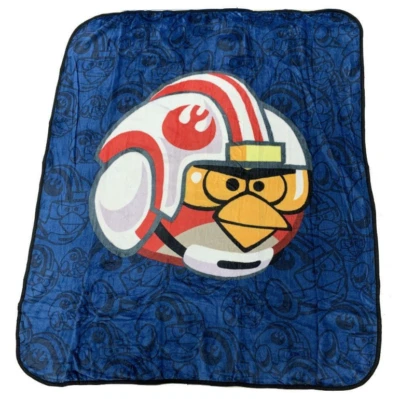 Angry Birds Star Wars Luke Plush Throw Blanket 50" x 60" Soft Licensed Official - Image 1 of 2