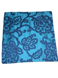 Turquoise Teal Blue Floral Throw Accent pillow Cover Case Set Of 2 Pop Of Color - Picture 1 of 12