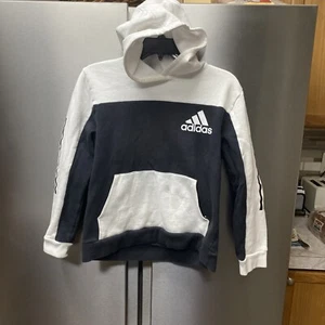 Adidas Girls Fleeced Hoodie Kids Logo Sweatshirt Casual Pullover Size Large - Picture 1 of 5