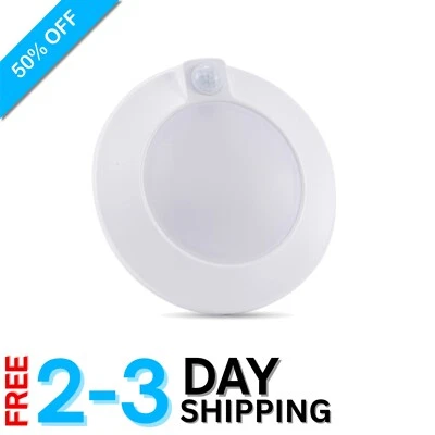 Elegante luz de techo blanca con sensor de movimiento 10W, 5000K luz natural fresca iluminación interior Foto 1 de 4