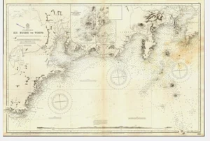 VINTAGE ADMIRALTY CHART. No. 996. KII SUIDO to TOKYO. JAPAN. 1914 Edition. - Picture 1 of 1