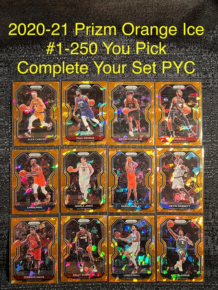 2020-21 Prizm ORANGE ICE Basketball Complete Your Set You Pick Card #1-250 PYC - Image 1 of 1