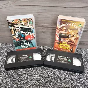 Wallace & Gromit Set Of 2 VHS A Close Shave, The Wrong Trousers Tested & Working - Picture 1 of 14