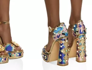 Chase + Chloe Platform Embellished Sandals - Picture 1 of 10