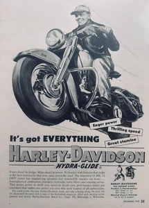 Lot of (4) Vintage Harley-Davidson Motorcycle Magazine Ads from 1952 - Picture 1 of 4