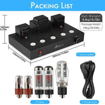 Valve Tube Power Amplifier Stereo Audio Amp HiFi Class A EL34 Tube Amplifier - Image 1 of 4