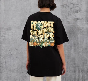 Protect National Parks Shirt Retro Nature Hiking Graphic Tee Outdoors Earth Day - Picture 1 of 9