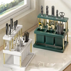 Cutter and Cutlery Drying Rack Space Saving Utensil Holder with Removable paqRB - Picture 1 of 14