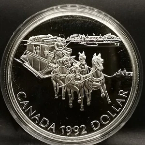 SCHATULLE 1 DOLLAR SILBER BE 1992 KINGSTON A NEW YORK 187612 Ex. KANADA / PROOF - Bild 1 von 5