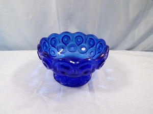 L.E. Smith Cobalt Blue Glass Moon & Stars Small Bowl 4 5/8" Wide - Picture 1 of 5