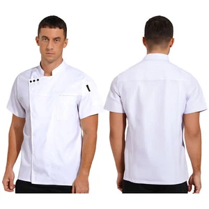 Unisex Men Women Jacket Casual Tops Workwear Coat Lightweight Chef Restaurant - Picture 1 of 47