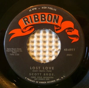 SCOTT BROS. Lost Love b/w Only Then Orig '66 RIBBON 6911 Popcorn Soul 45 VG+ - Picture 1 of 1