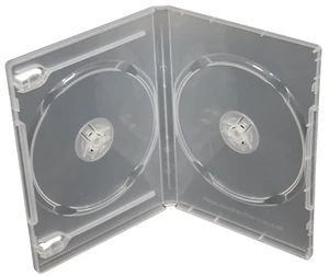 Standard Clear 2-Disc DVD 14mm Premium Replacement Movie Storage Shell Case - Imagen 1 de 4