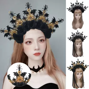 Tiara Headpiece Crown Headband Gothic Lolita Virgin Mary Baroque Headwear NEW - Picture 1 of 17