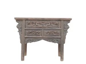 Early 18 Century Hand Carved 3 Drawers Antique Chinese Table - Picture 1 of 7