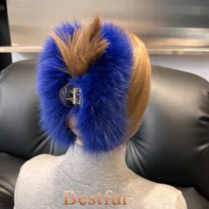 Clip per capelli donna in vera pelliccia di volpe artiglio per capelli spilla bobby forcina accessori per capelli - Foto 1 di 19