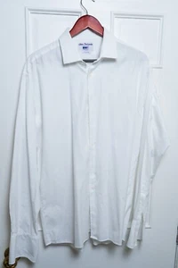 Pair of TM Lewin John Francomb White French Cuff Shirts - Size 17" Fitted - Picture 1 of 4