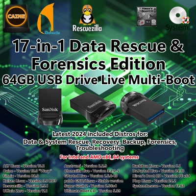 17-in-1 Data Rescue & Forensics USB Multi-Boot Tool for IT, Recovery & Security - Image 1 of 4