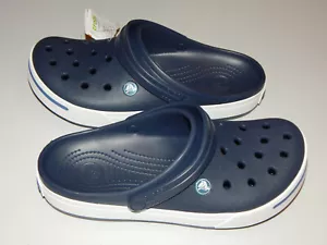 Crocs Crocband II nie getragen blau/weiß Clogs/Schuhe/Größe 10 Damen - Bild 1 von 2