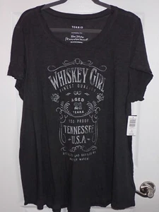 NEU Torrid Größe 3 (3X) T-Shirt Top grau mit Tennessee Whiskey Girl Grafik - Bild 1 von 8