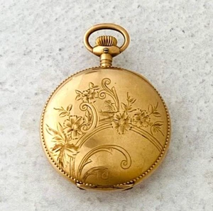 Antique Ladies Watch Tool Co Pocket Watch Engraved Gold Fill Hunter Case - Picture 1 of 16