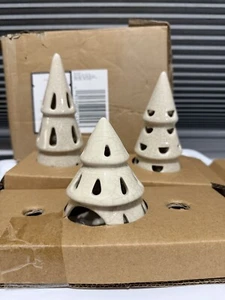Threshold Designed With Studio McGee~3pc Ceramic Tree LED Tea Light Holders~NEW - Picture 1 of 2