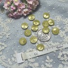 Antique 3/8" tiny small french doll dress shoe silk button beads gold 1880´s vtg