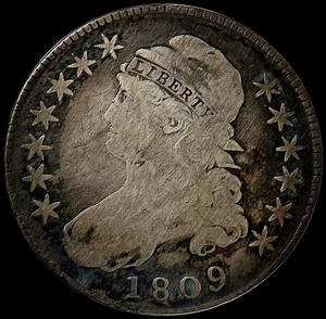 1809 SILVER USA CAPPED BUST HALF DOLLAR VERY GOOD CONDITION - Picture 1 of 2