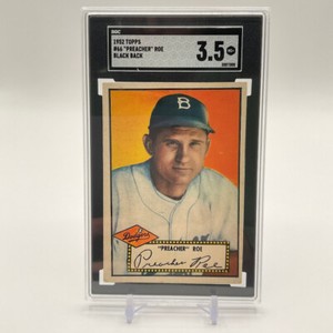 Preacher Roe 1952 Topps Black Back #66 SGC 3.5