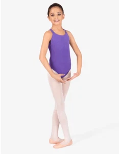 NWT Girls Capezio Purple Double Strap Dance Sleeveless Tank Leotard CC123C - L - Picture 1 of 2