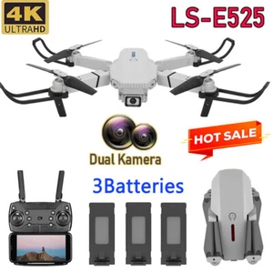 Foldable Selfie RC Quadcopter Drone X Pro FPV 4K HD WIFI Dual Camera 3 Batteries - Picture 1 of 12