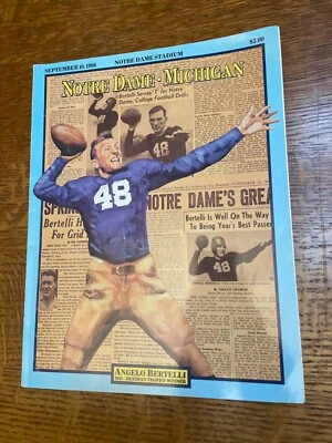 Notre Dame vs Michigan Football Program September 10, 1988 ND Nat'l Champs 1988 - Image 1 of 3
