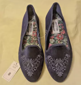 Blue Suede Flats Size 8 Separate Issue - Picture 1 of 6