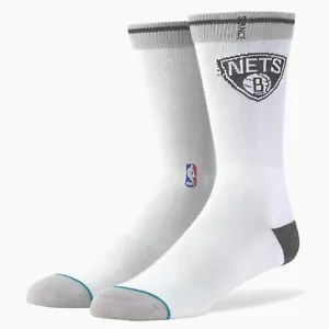 Brooklyn Nets NBA Stance Arena Logo Crew Socks White/Gray Size Large (9-12) - Picture 1 of 4