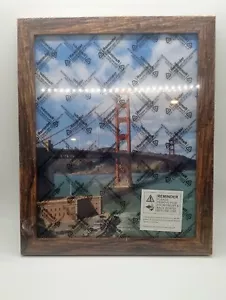 Plastic Picture Frame 7 X 9.5 with Wood Grain Look Stylish Rustic Photo Display - Picture 1 of 2