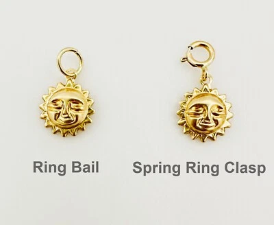 Mini colgante de oro amarillo macizo de 14K con anillo de fianza o broche de resorte Foto 1 de 3