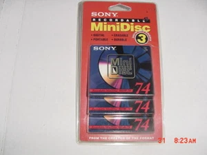 NUEVO EN CAJA Sony MDW-74AL Minidisco Grabable Colección Paquete de 3 NUEVO - Imagen 1 de 1