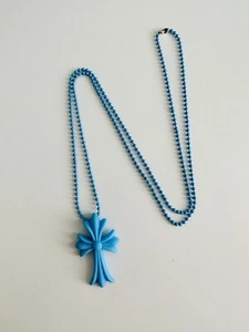 Chrome Hearts Tokyo 20th Anniversary Blue Cross Rubber Necklace - Picture 1 of 4