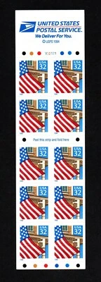 U.S. #2920De MHN, FLAG OVER PORCH,  BOOKLET 10 EA X 32 Cent,  FV $3.20 (1996) - Image 1 of 3