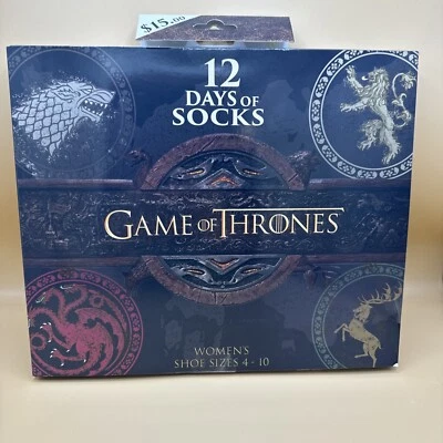 Womens 12 Days of Socks Game of Thrones GoT  Christmas Advent - New - Sz 4-10 - Image 1 of 4