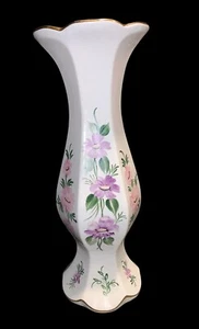 SCHÖNE VINTAGE 80er HANDBEMALTE ELLE SUSLEME BLUMENVASE TOP - Bild 1 von 7